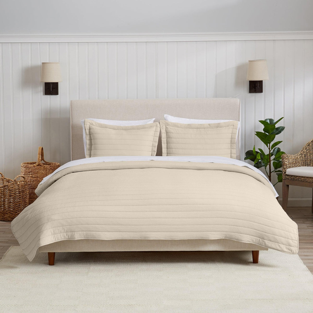 Solid Channel-Stitched Microfiber Quilt – Virginia Collection – view 25