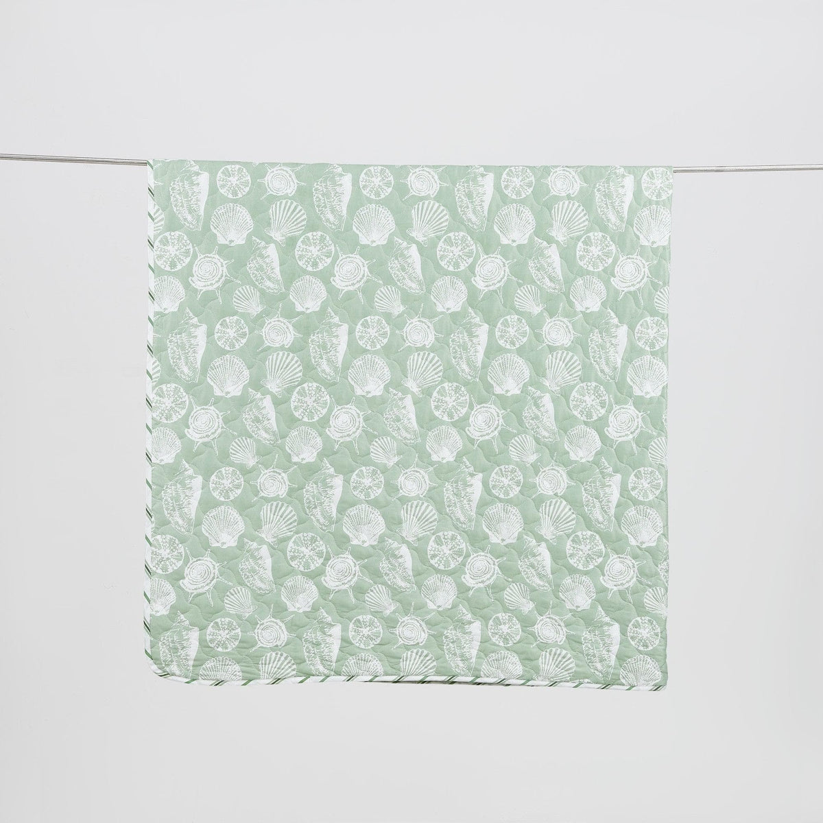 Emerald Bay Green Seashell Microfiber Quilt Set with Shams – view 3