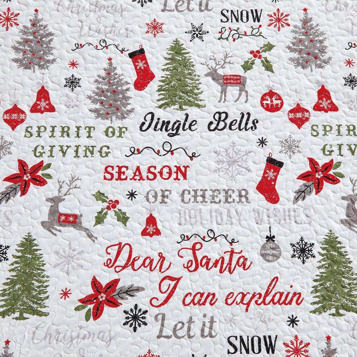 Holiday Wishes Reversible Christmas Quilt Set – Carol Collection – view 10