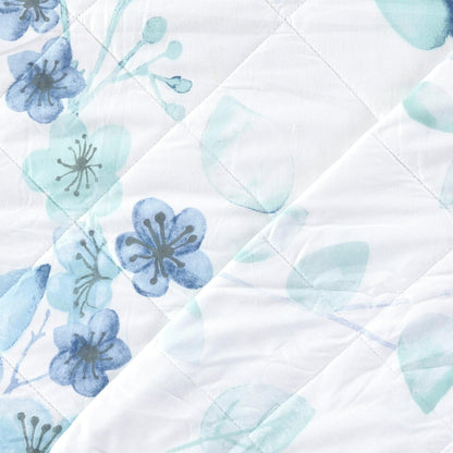 Miranda Watercolor Floral Leaves Quilt Set – Three-Piece – view 5