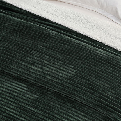 Corduroy Collection Ribbed Velvet Plush Sherpa Throw Blanket – view 20