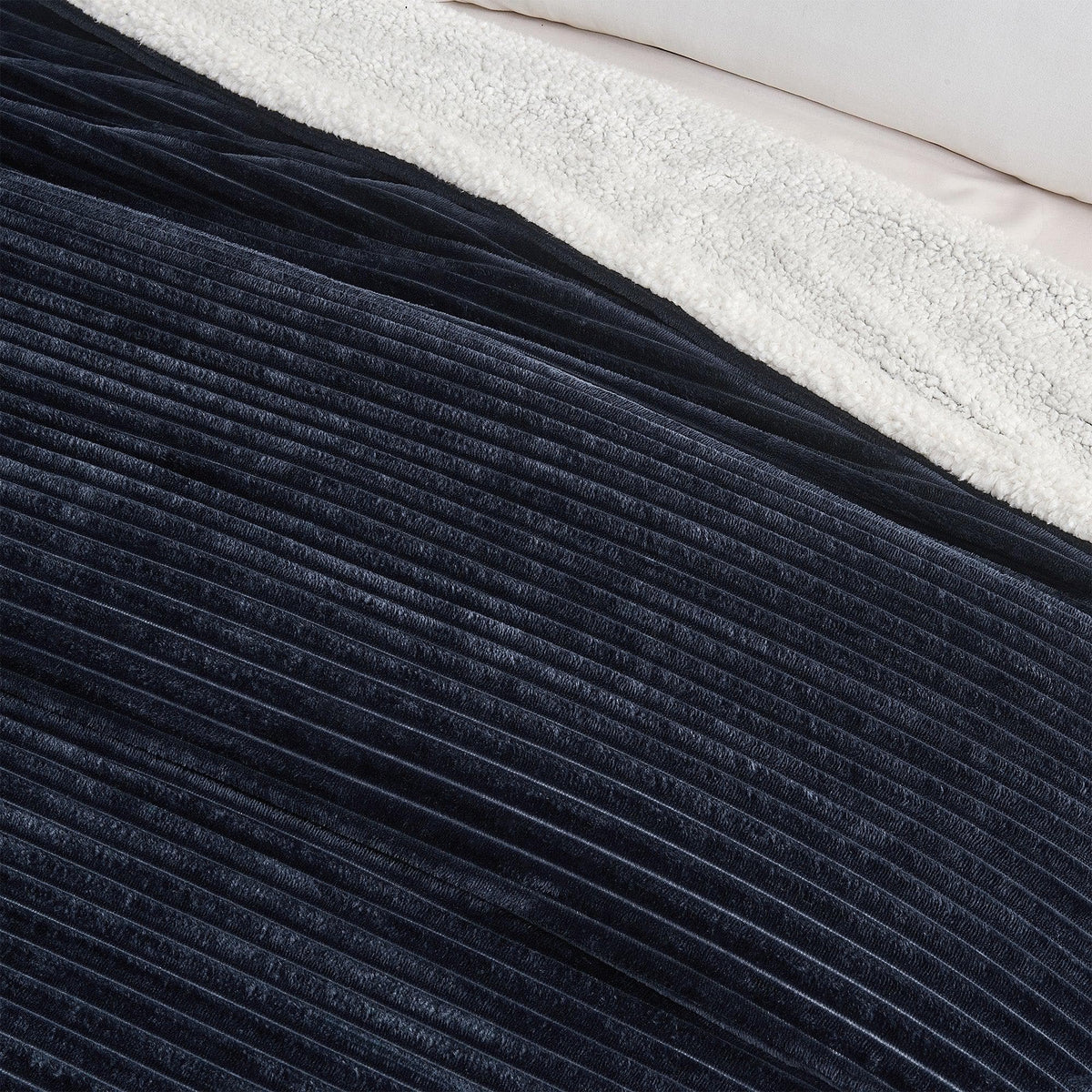 Corduroy Collection Ribbed Velvet Plush Sherpa Throw Blanket – view 25