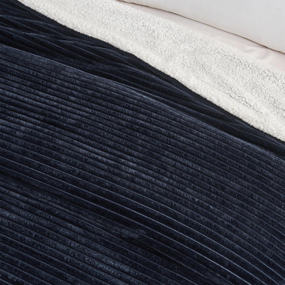 Corduroy Collection Ribbed Velvet Plush Sherpa Throw Blanket – view 25