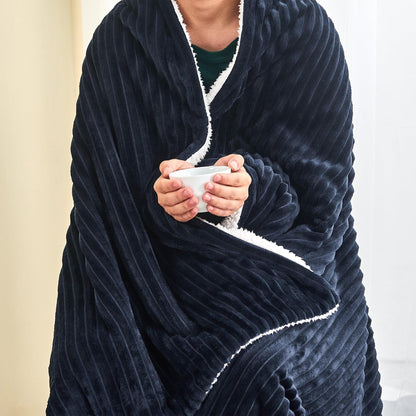 Corduroy Collection Ribbed Velvet Plush Sherpa Throw Blanket – view 27