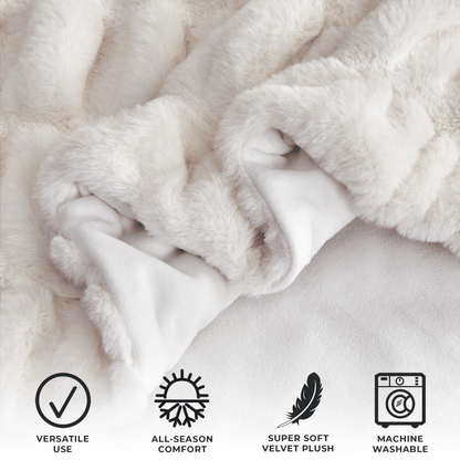 Alondra Collection Ruched Faux Fur Throw Blanket, 50 x 60 Inch – view 3