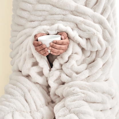 Alondra Collection Ruched Faux Fur Throw Blanket, 50 x 60 Inch – view 4