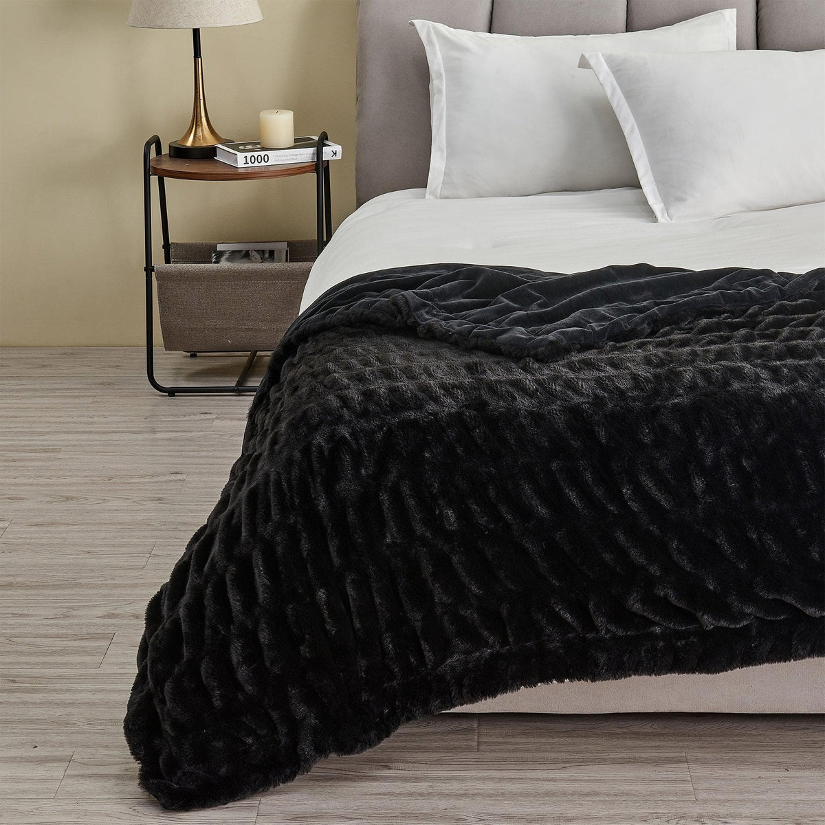 Alondra Collection Ruched Faux Fur Throw Blanket, 50 x 60 Inch – view 6