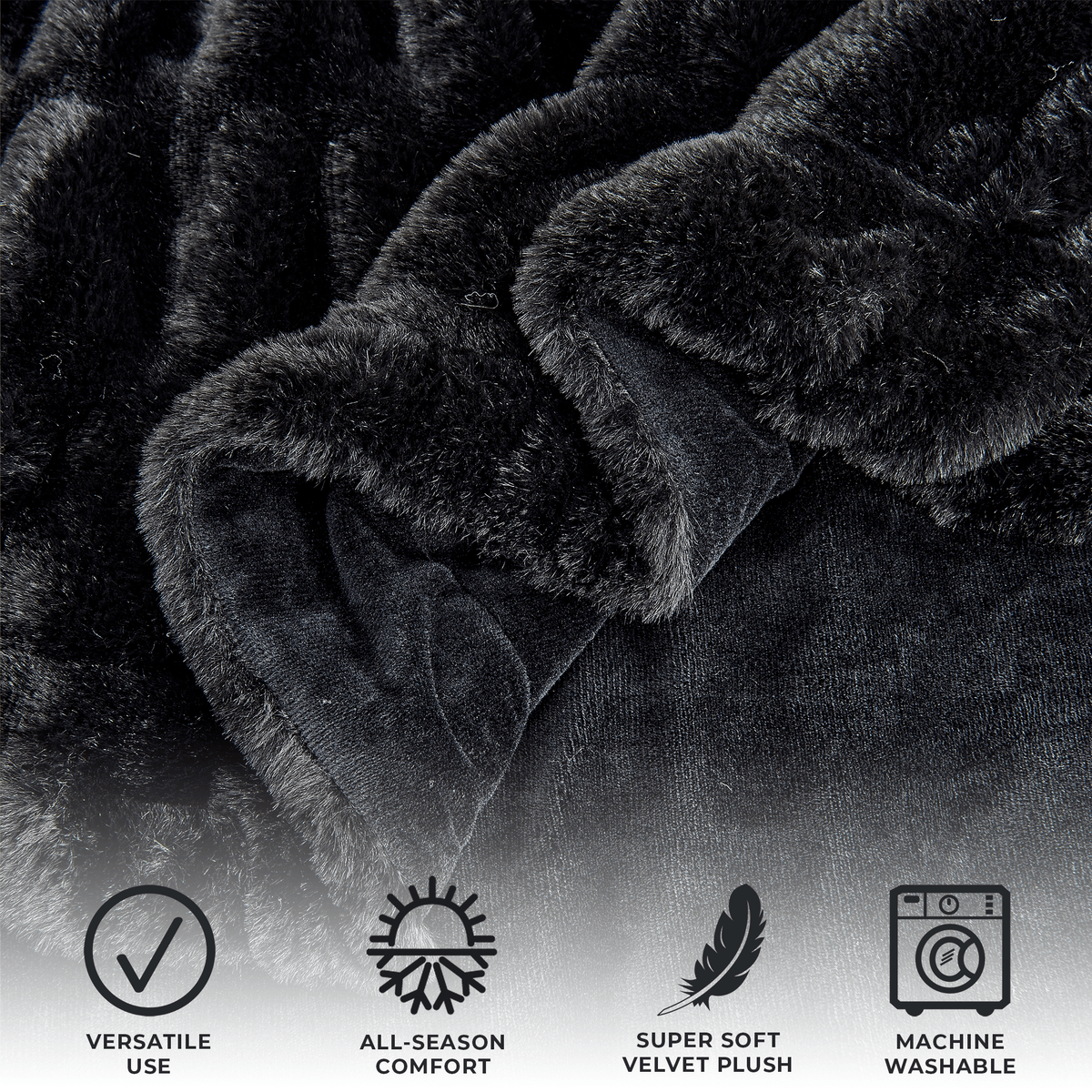 Alondra Collection Ruched Faux Fur Throw Blanket, 50 x 60 Inch – view 8
