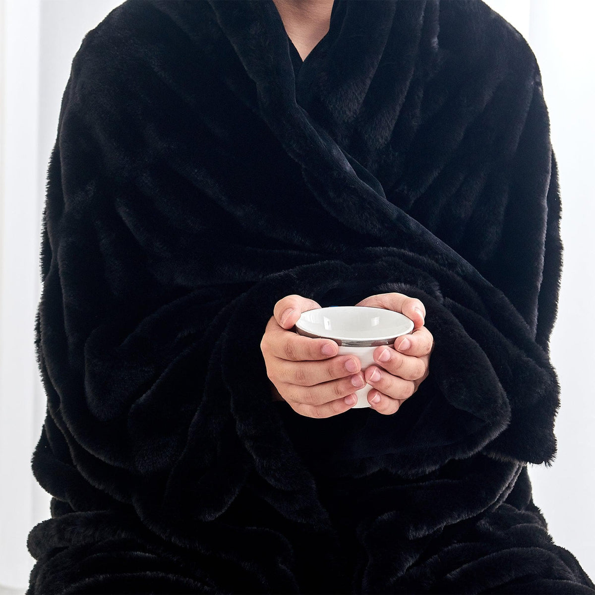 Alondra Collection Ruched Faux Fur Throw Blanket, 50 x 60 Inch – view 9
