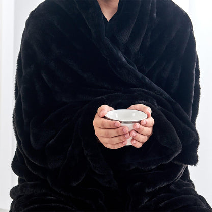 Alondra Collection Ruched Faux Fur Throw Blanket, 50 x 60 Inch – view 9
