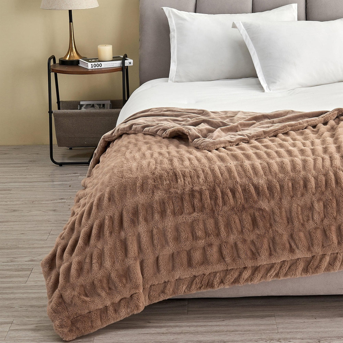 Alondra Collection Ruched Faux Fur Throw Blanket, 50 x 60 Inch – view 11