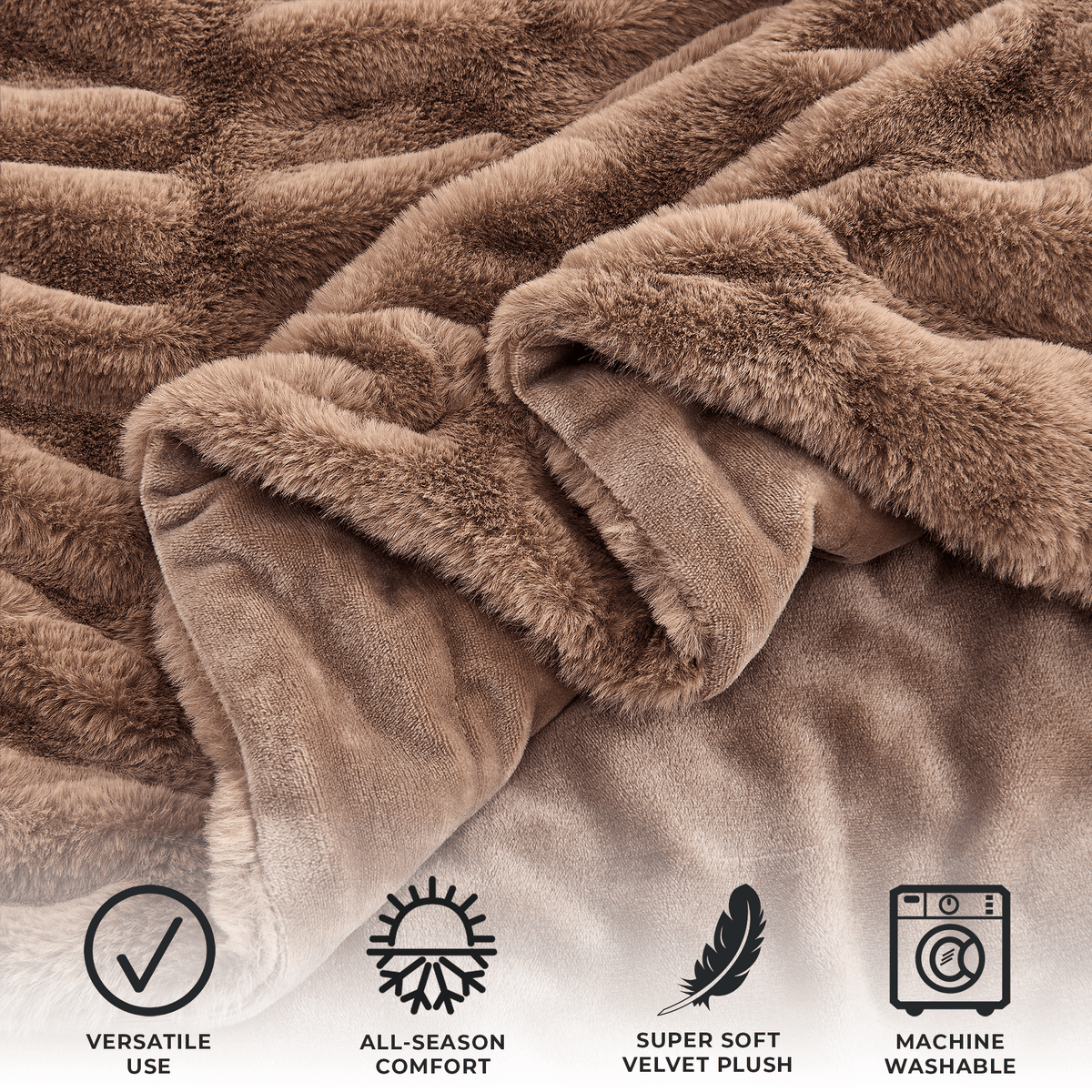 Alondra Collection Ruched Faux Fur Throw Blanket, 50 x 60 Inch – view 13
