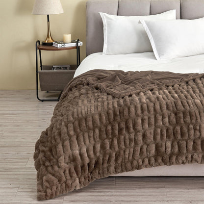 Alondra Collection Ruched Faux Fur Throw Blanket, 50 x 60 Inch – view 16