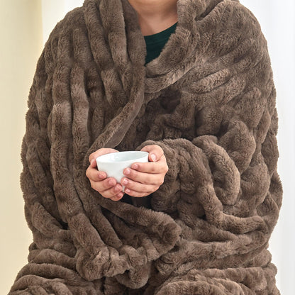 Alondra Collection Ruched Faux Fur Throw Blanket, 50 x 60 Inch – view 19