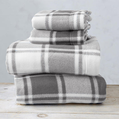 Plaid Printed Fleece Sheet Set – Dara Collection – view 3