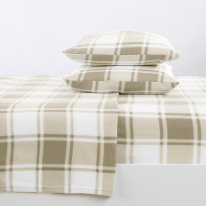 Plaid Printed Fleece Sheet Set – Dara Collection – view 6