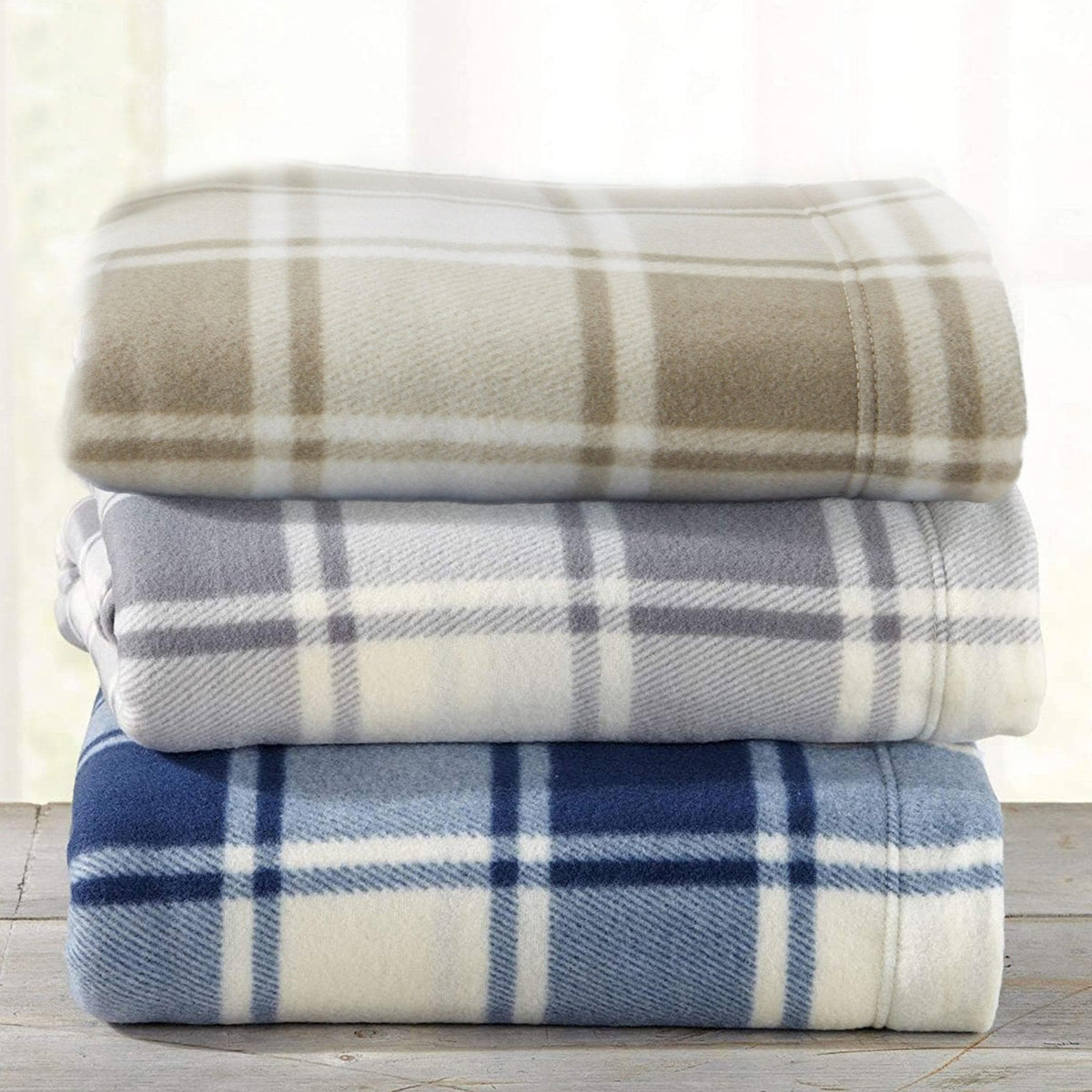 Plaid Printed Fleece Sheet Set – Dara Collection – view 9