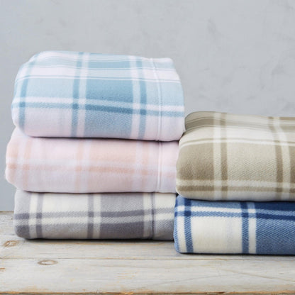 Plaid Printed Fleece Sheet Set – Dara Collection – view 14