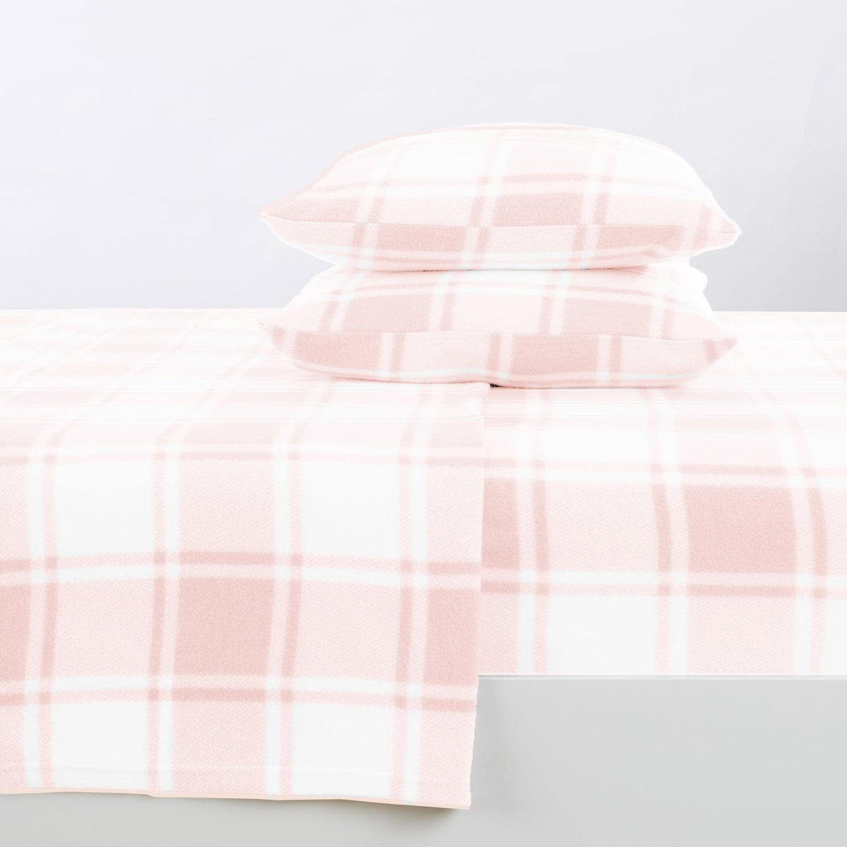 Plaid Printed Fleece Sheet Set – Dara Collection – view 11