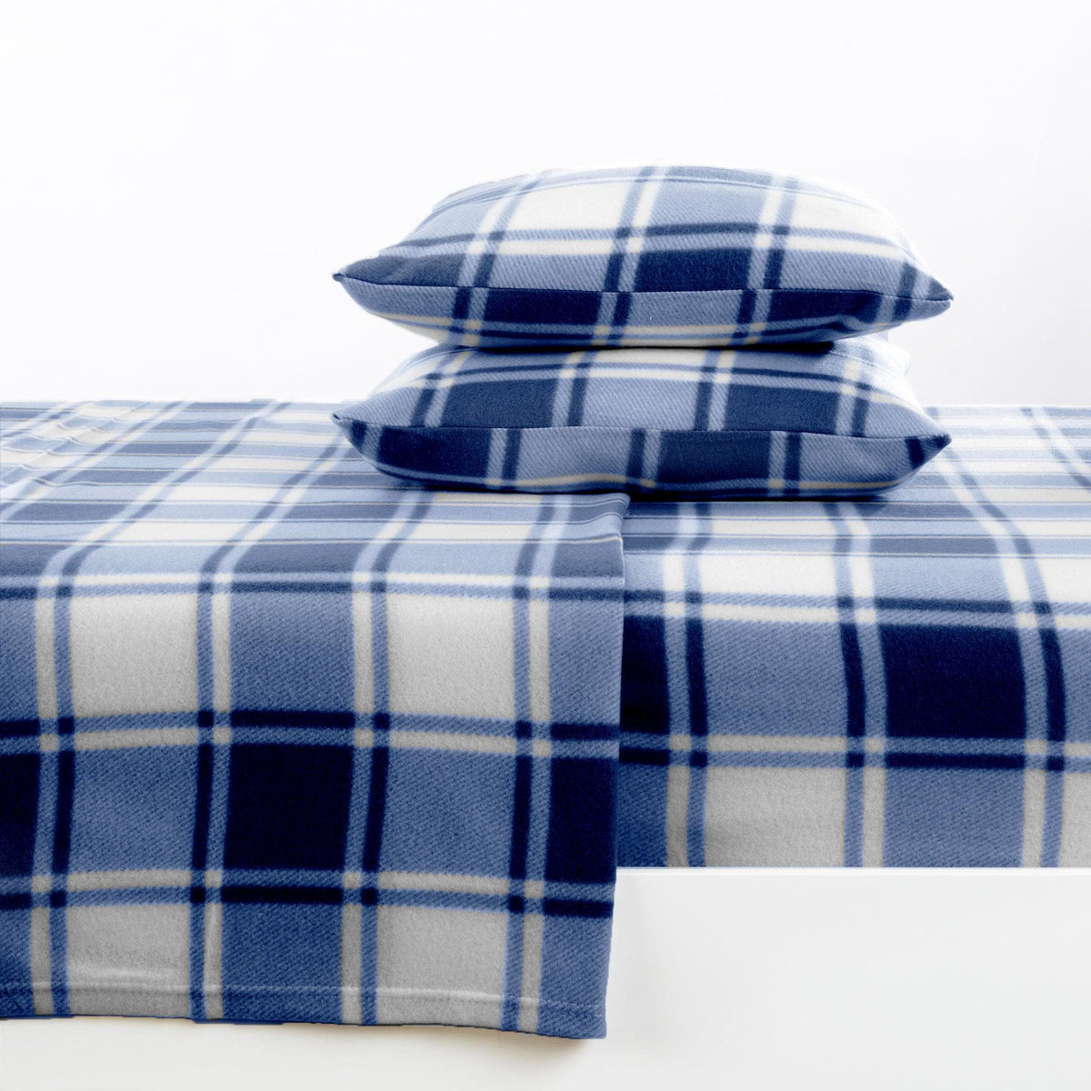 Plaid Printed Fleece Sheet Set – Dara Collection – view 16
