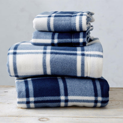 Plaid Printed Fleece Sheet Set – Dara Collection – view 18