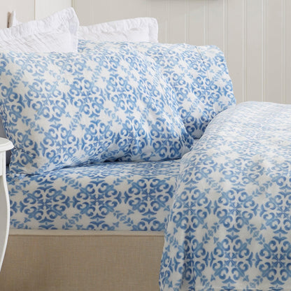 Printed Velvet Plush Sheet Set – Velvet Luxe Lattice Collection – view 2