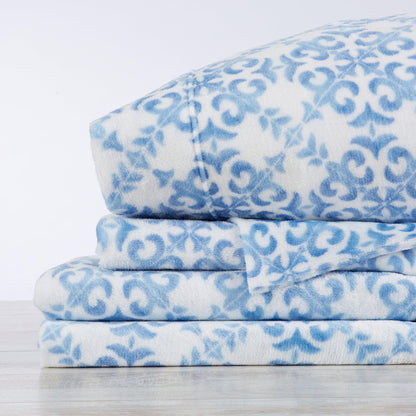 Printed Velvet Plush Sheet Set – Velvet Luxe Lattice Collection – view 3