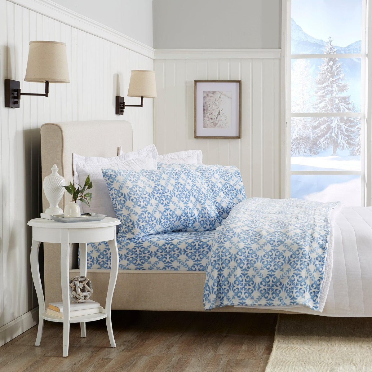 Printed Velvet Plush Sheet Set – Velvet Luxe Lattice Collection – view 5