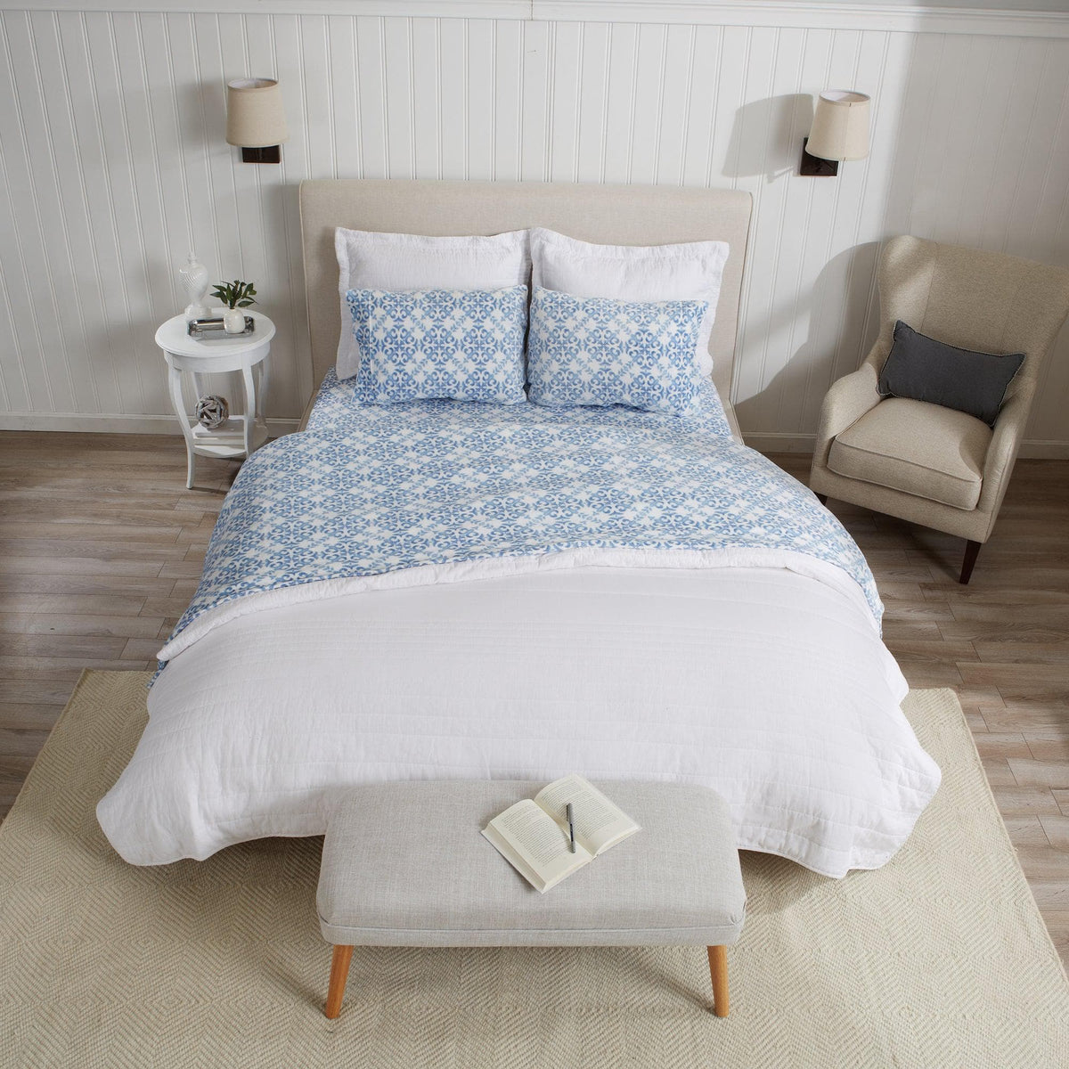 Printed Velvet Plush Sheet Set – Velvet Luxe Lattice Collection – view 6