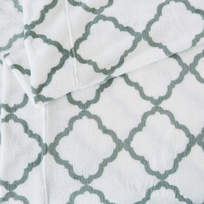 Printed Velvet Plush Sheet Set – Velvet Luxe Lattice Collection – view 19