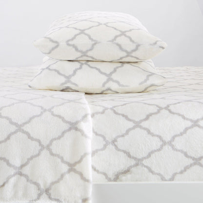 Printed Velvet Plush Sheet Set – Velvet Luxe Lattice Collection – view 20