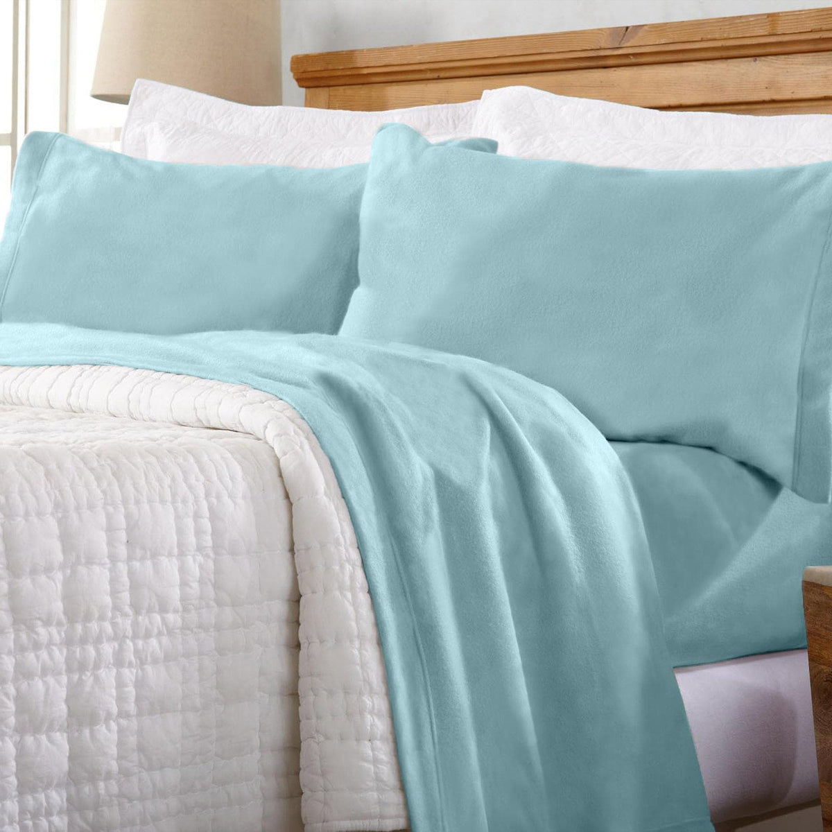 Solid Polyester Fleece Sheet Set – Christina Collection – view 7