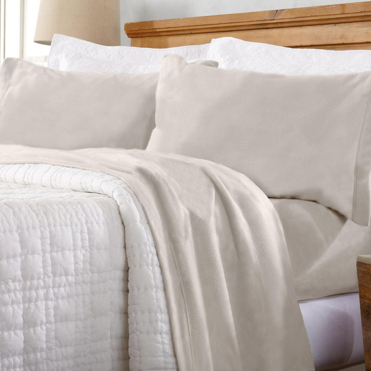 Solid Polyester Fleece Sheet Set – Christina Collection – view 2