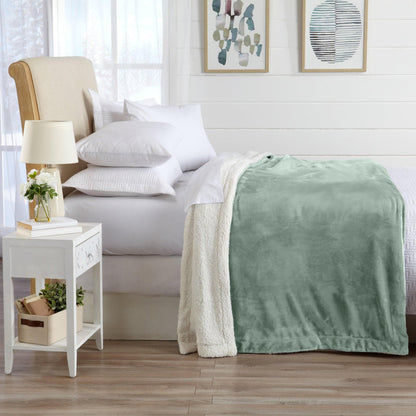 Kinsley Collection Velvet Plush Sherpa Luxury Bed Blanket and Throw – view 24