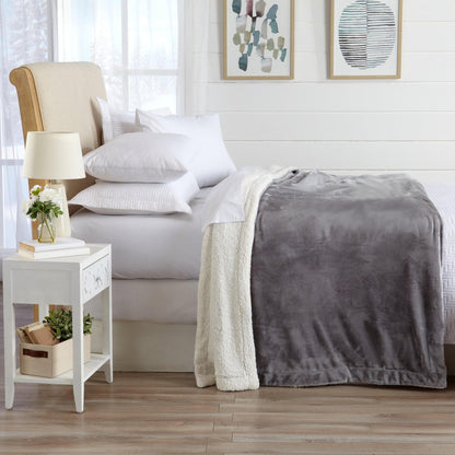 Kinsley Collection Velvet Plush Sherpa Luxury Bed Blanket and Throw – view 44