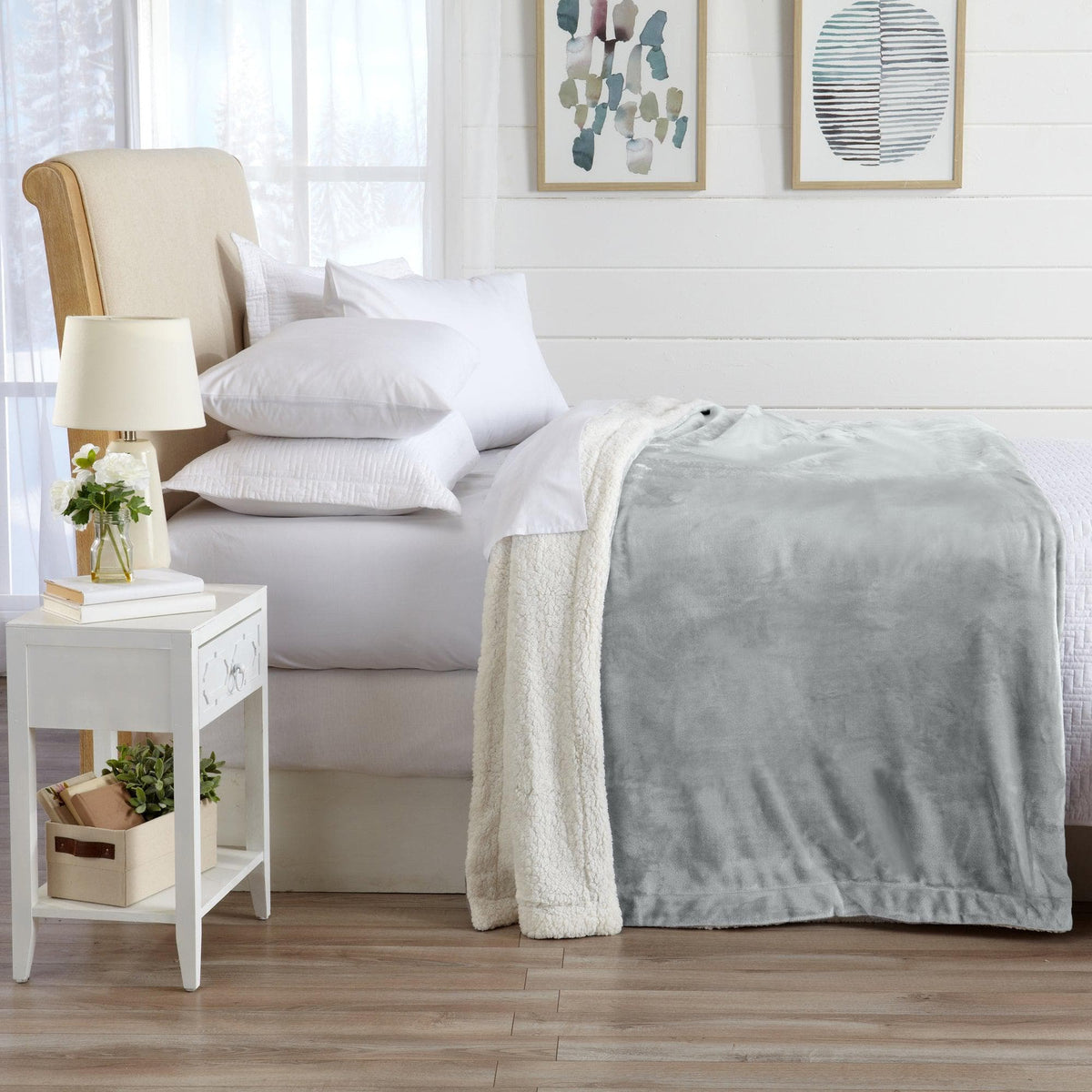 Kinsley Collection Velvet Plush Sherpa Luxury Bed Blanket and Throw – view 51