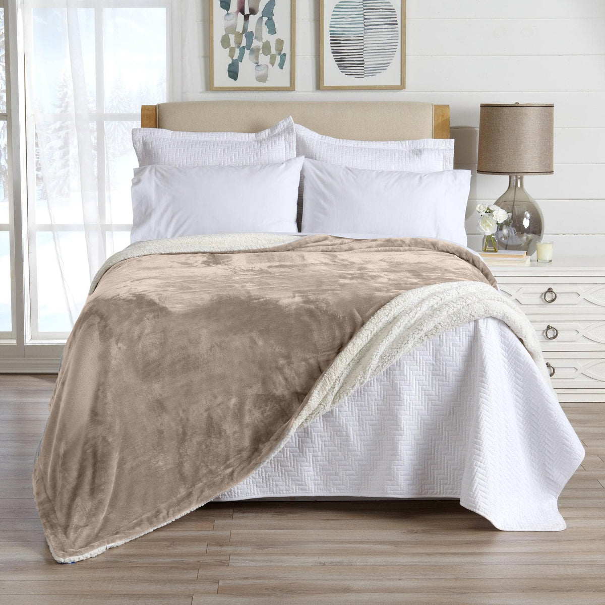 Kinsley Collection Velvet Plush Sherpa Luxury Bed Blanket and Throw – view 8