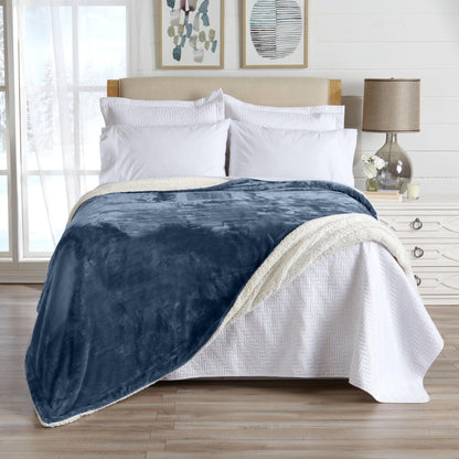 Kinsley Collection Velvet Plush Sherpa Luxury Bed Blanket and Throw – view 15