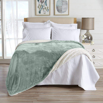 Kinsley Collection Velvet Plush Sherpa Luxury Bed Blanket and Throw – view 22