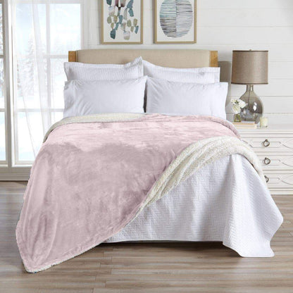 Kinsley Collection Velvet Plush Sherpa Luxury Bed Blanket and Throw – view 36