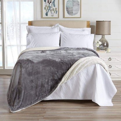 Kinsley Collection Velvet Plush Sherpa Luxury Bed Blanket and Throw – view 42