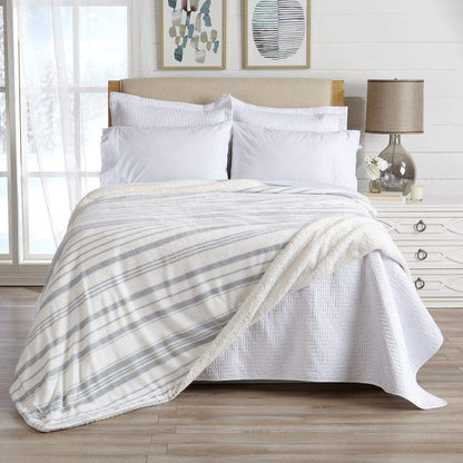 Kinsley Collection Velvet Plush Sherpa Luxury Bed Blanket and Throw – view 56