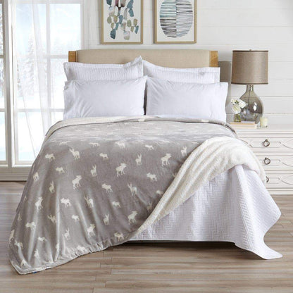 Kinsley Collection Velvet Plush Sherpa Luxury Bed Blanket and Throw – view 63