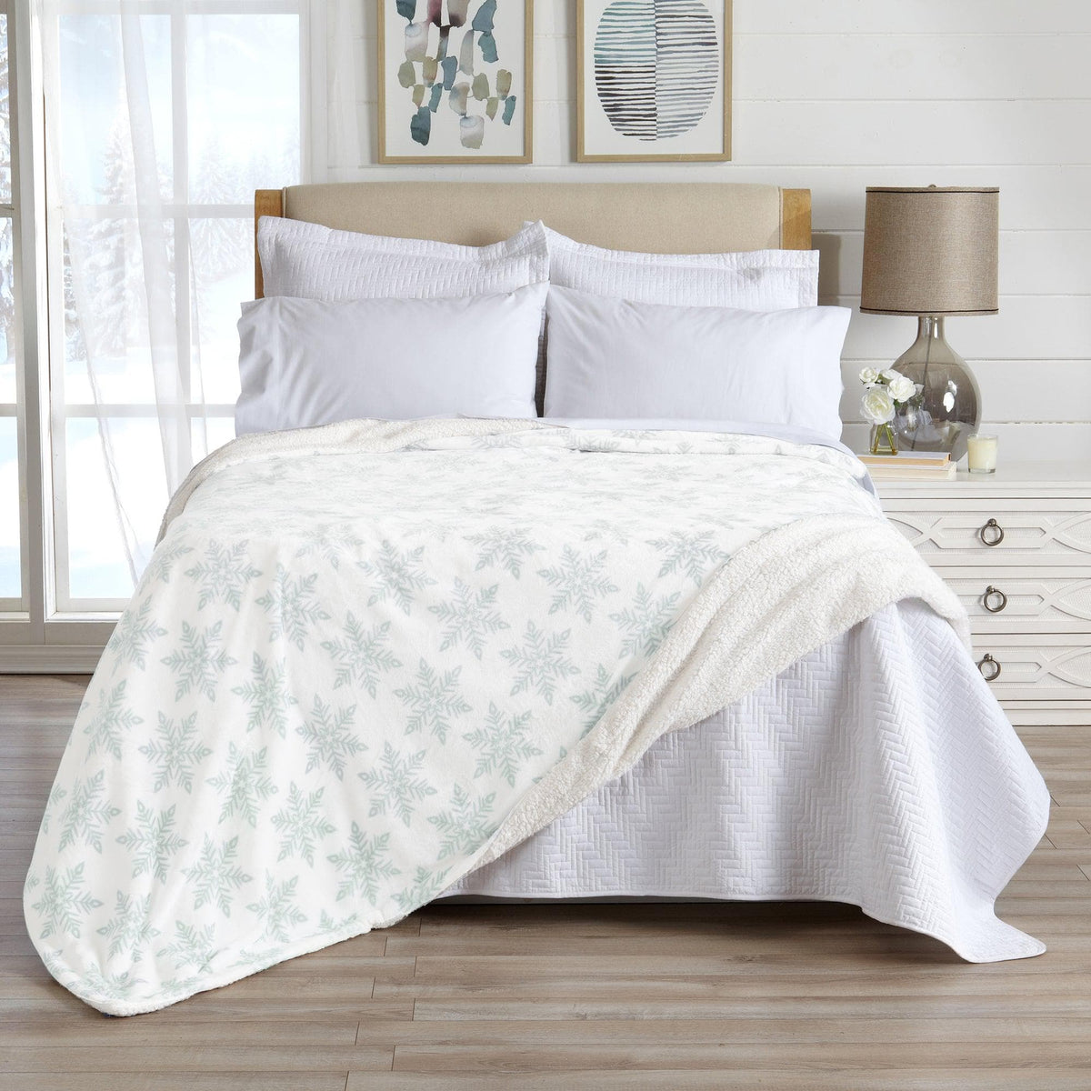 Kinsley Collection Velvet Plush Sherpa Luxury Bed Blanket and Throw – view 84
