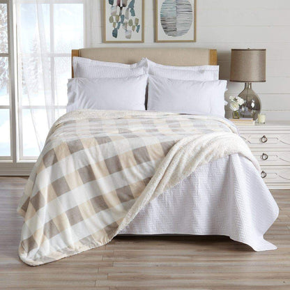 Kinsley Collection Velvet Plush Sherpa Luxury Bed Blanket and Throw – view 77