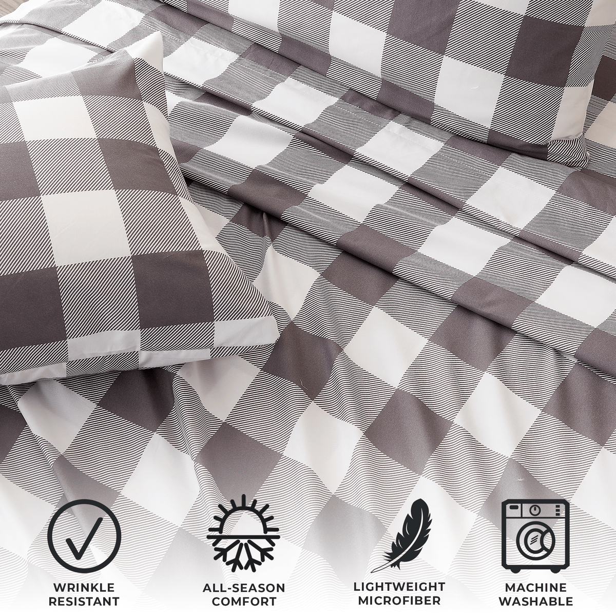 Brushed Microfiber Printed Sheet Set – Baylor Collection – view 4