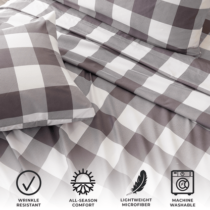 Brushed Microfiber Printed Sheet Set – Baylor Collection – view 4