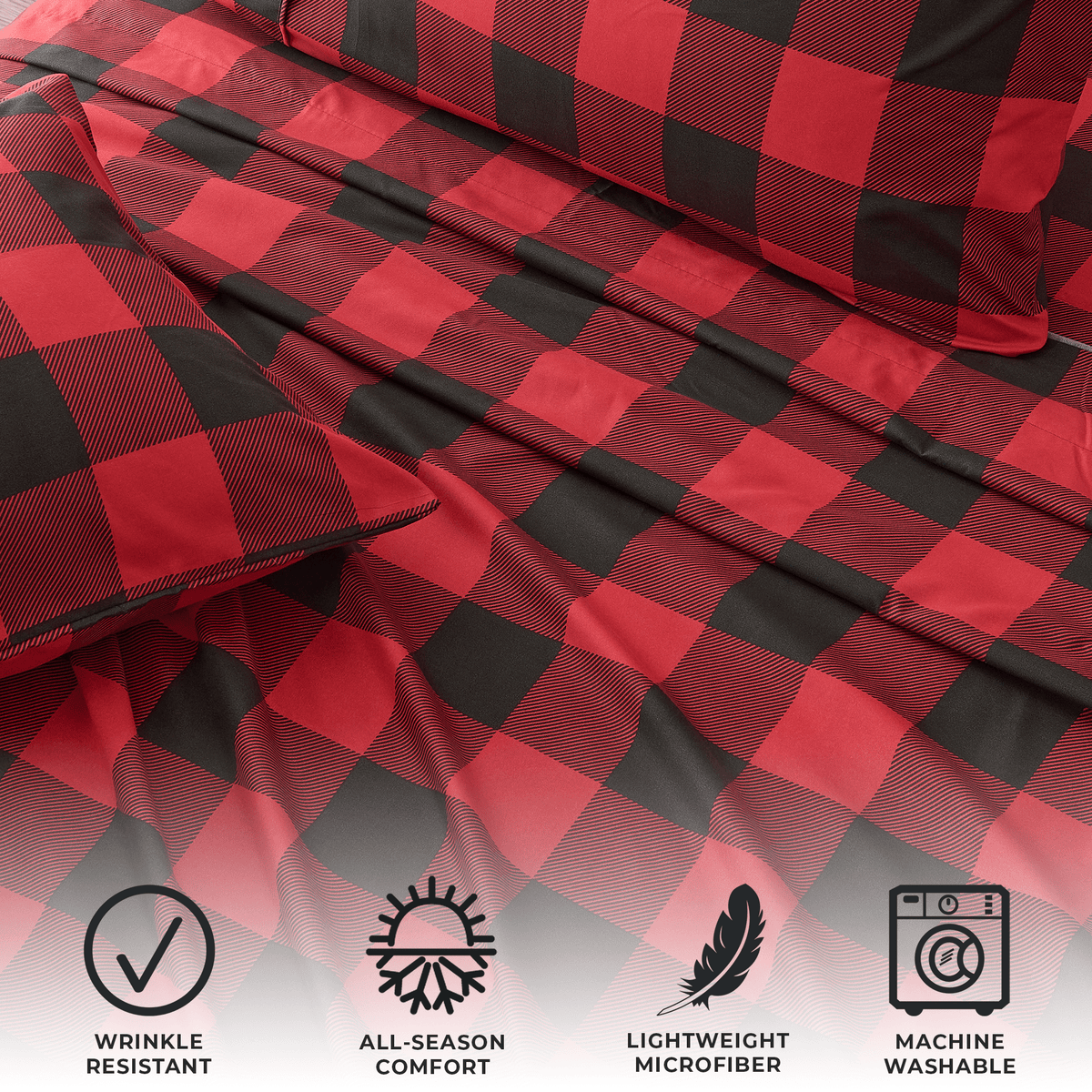 Brushed Microfiber Printed Sheet Set – Baylor Collection – view 9