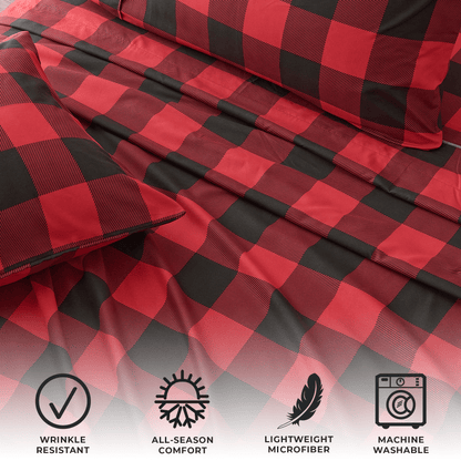 Brushed Microfiber Printed Sheet Set – Baylor Collection – view 9