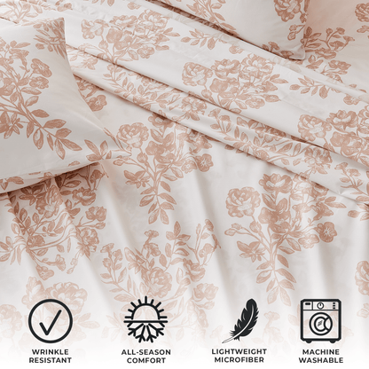 Brushed Microfiber Printed Sheet Set – Baylor Collection – view 14
